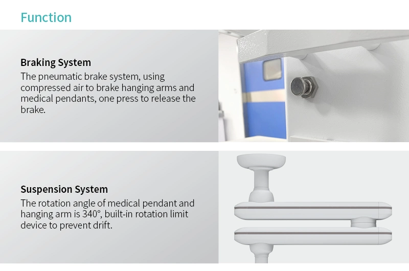 Sk-PT003 Saikang Hospital Operating ICU Romm Furniture Aluminum Double Arms Medical Bridge Ceiling Pendant