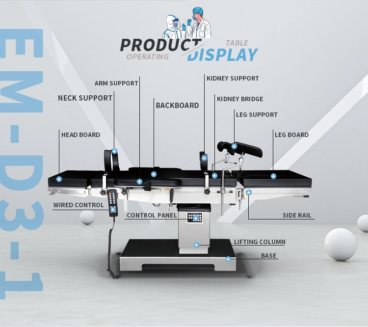 Multifunctional Universal Luxury Electric Hydraulic Medical Ophthalmology Eye Urology Ent Orthopedic Surgery Surgical Ot Operating Table