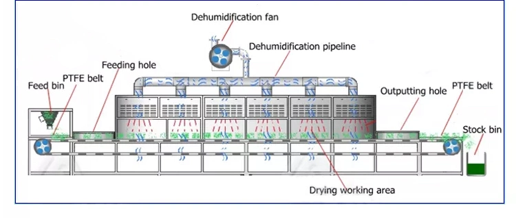 PLC Control Tunnel Microwave Chili Sauce Sterilization Equipment